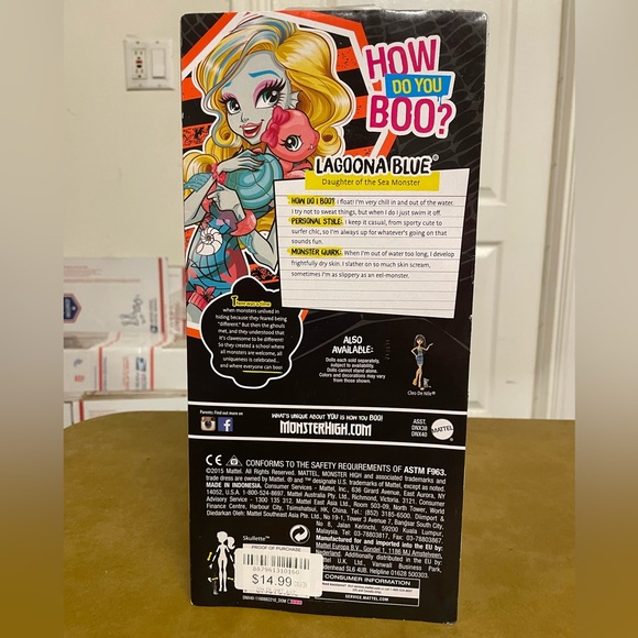 Monster High Lagoona Blue Ghoul’s Beast Pet 12” doll. 2015. Collectible NWT NRFB - Picture 5 of 8